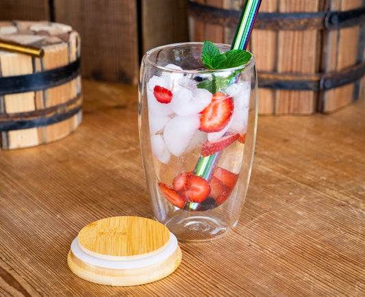 15oz Double-Walled Glass Mug