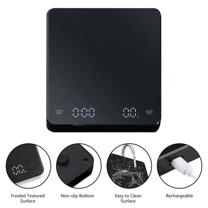 3kg Sleek Digital Coffee Scale with Timer