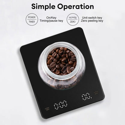 3kg Sleek Digital Coffee Scale with Timer