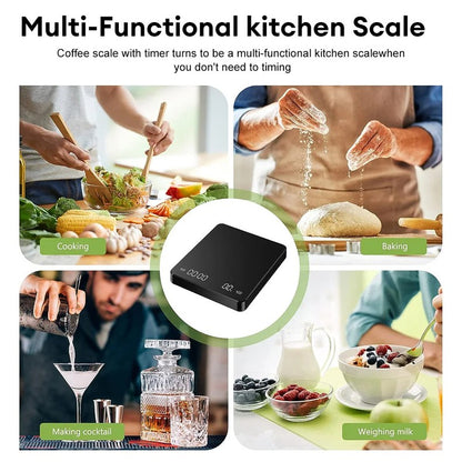 3kg Sleek Digital Coffee Scale with Timer