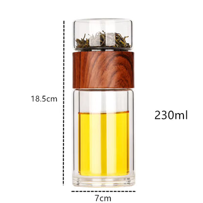 7.8oz Portable Glass Tea Infuser Tumbler