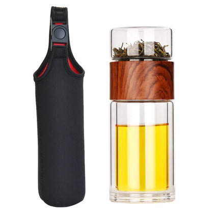 7.8oz Portable Glass Tea Infuser Tumbler