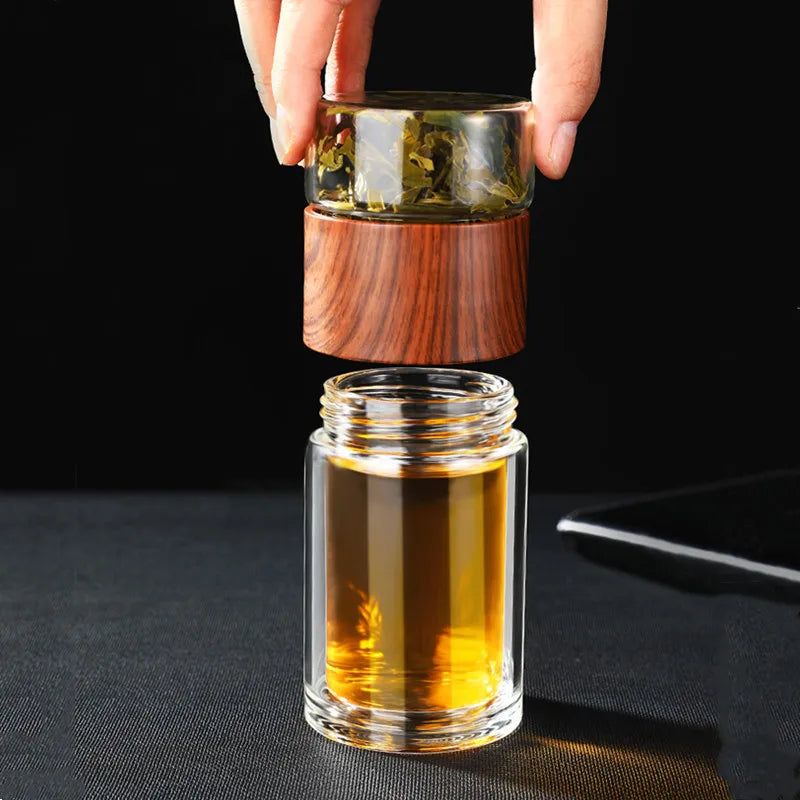 7.8oz Portable Glass Tea Infuser Tumbler