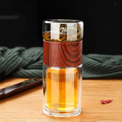 7.8oz Portable Glass Tea Infuser Tumbler