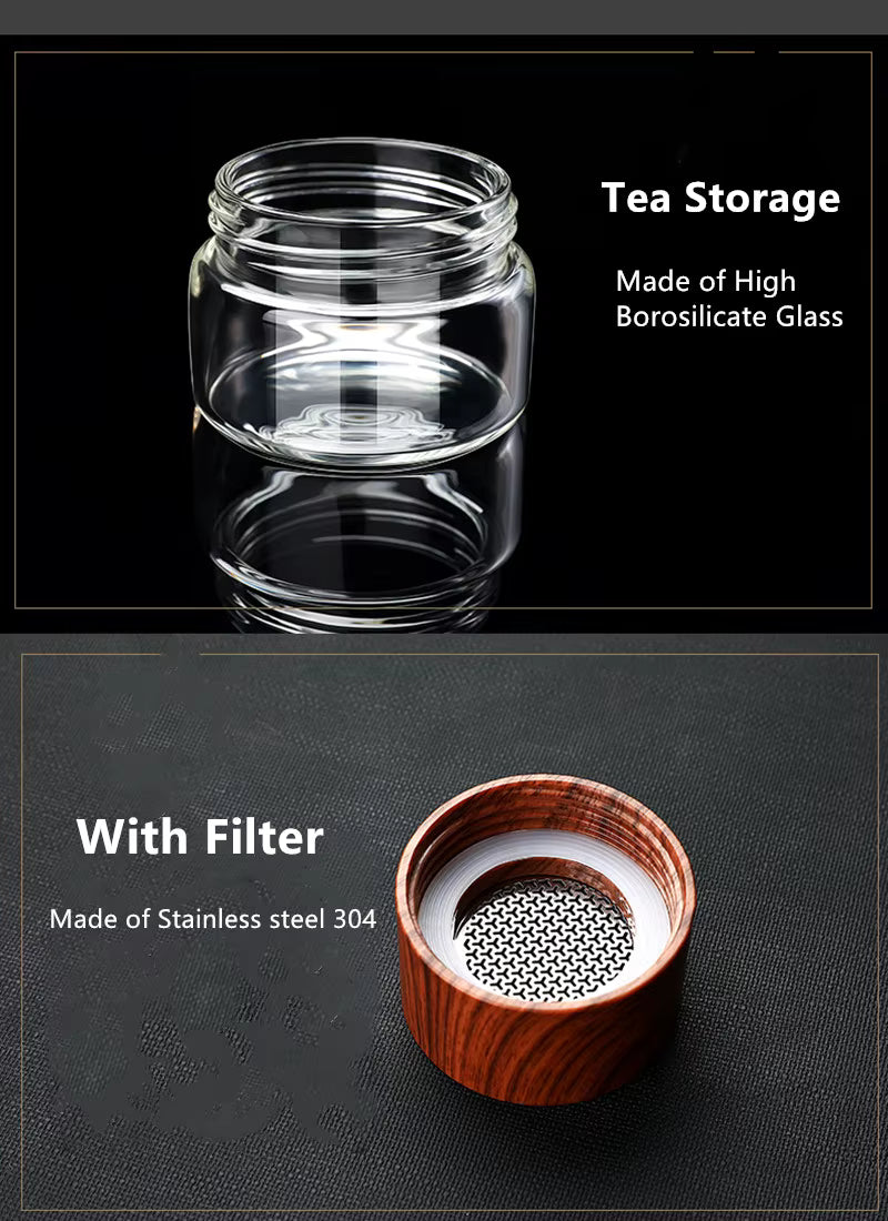 7.8oz Portable Glass Tea Infuser Tumbler