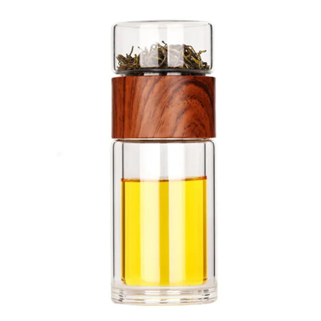 7.8oz Portable Glass Tea Infuser Tumbler