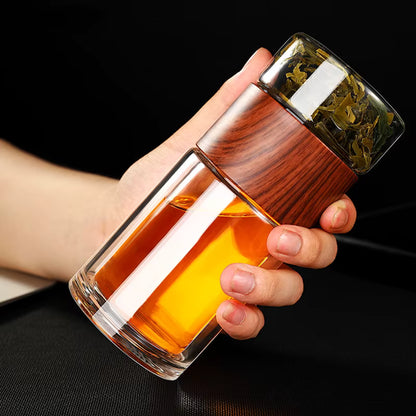 7.8oz Portable Glass Tea Infuser Tumbler