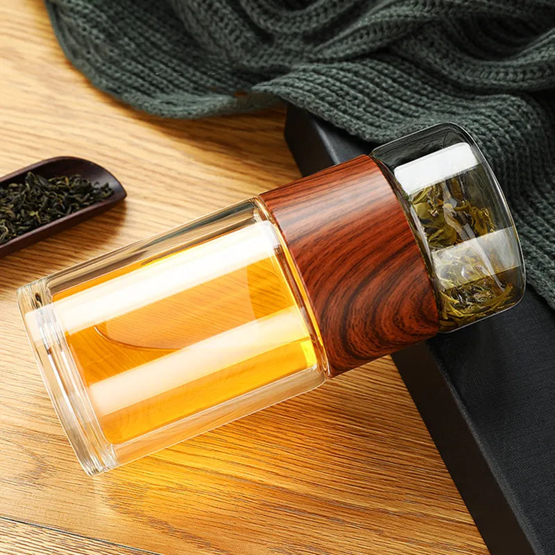 7.8oz Portable Glass Tea Infuser Tumbler