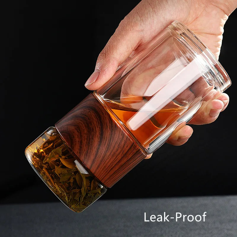 7.8oz Portable Glass Tea Infuser Tumbler
