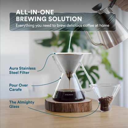 17oz Pour Over Coffee Maker with 304 Stainless Steel Filter