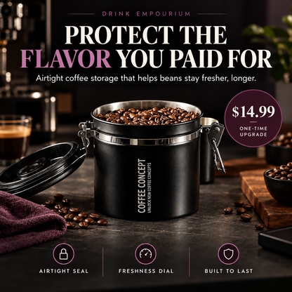 Airtight Coffee Canister with One Way CO₂ Valve