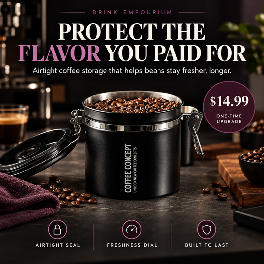 Airtight Coffee Canister with One Way CO₂ Valve