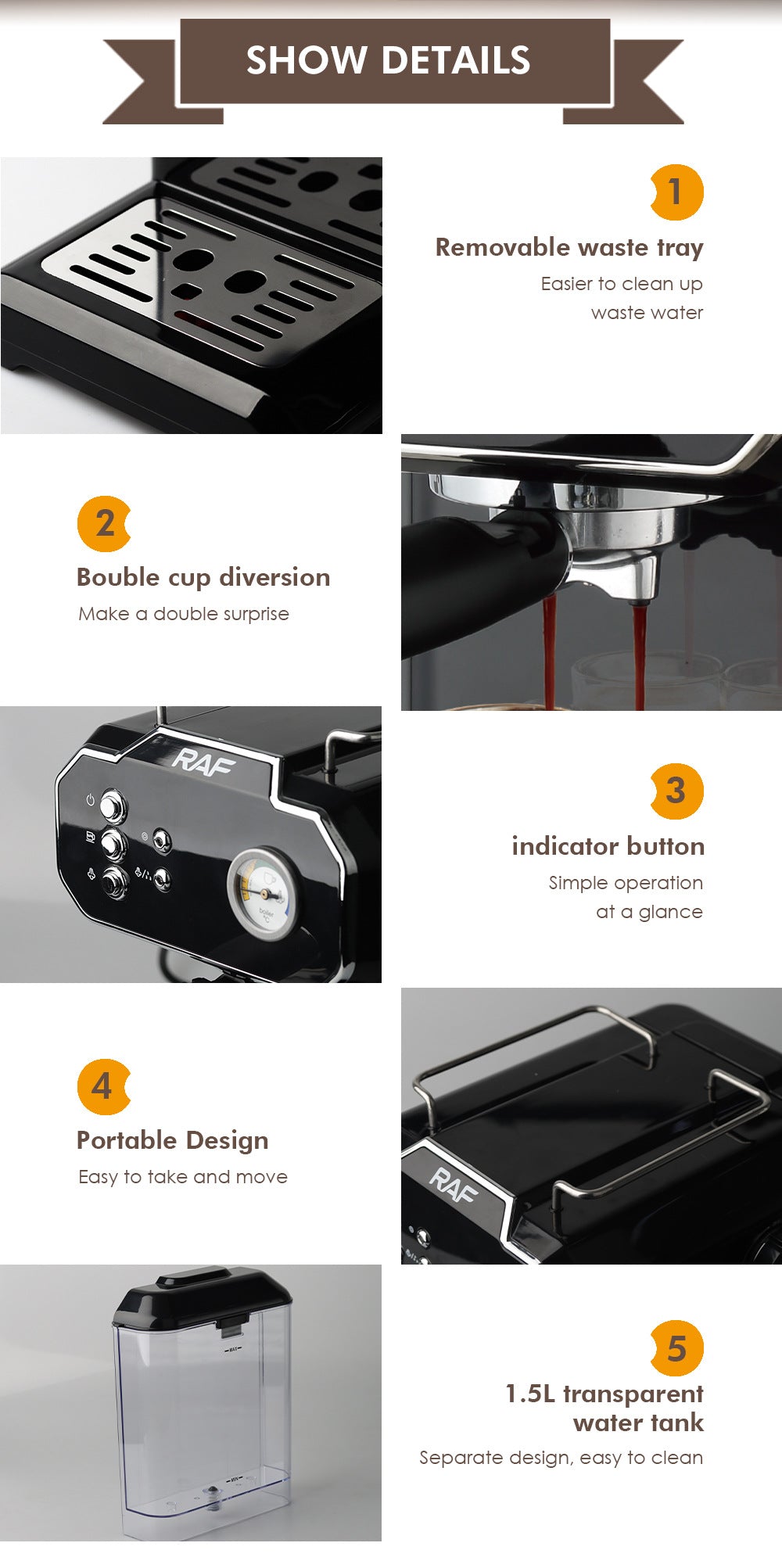 Semi Automatic Steam Milk Coffee Machine