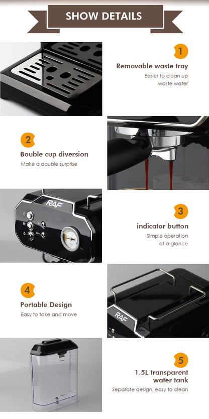 Semi Automatic Steam Milk Coffee Machine